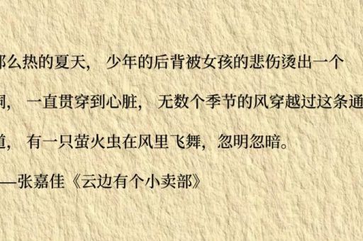 云边有个小卖部佳句,云边有个小卖部文摘?