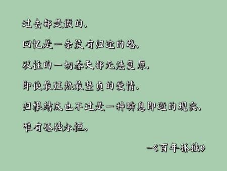 百年孤独金句精选,百年孤独中的经典句子?
