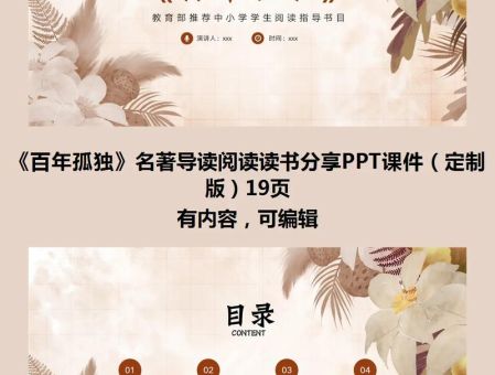 读书分享ppt成品,百年孤独读书分享ppt?
